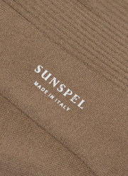 Men's Cotton Ribbed Socks in Mink