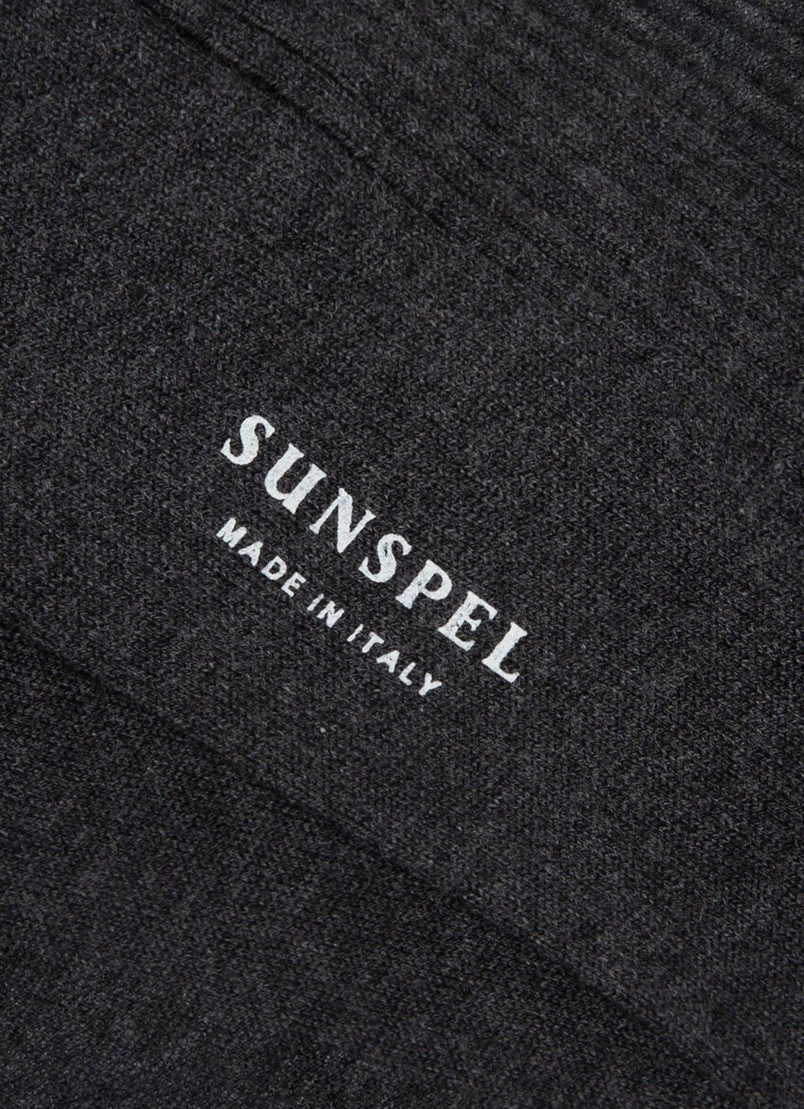 Men's Cotton Ribbed Socks in Charcoal Melange