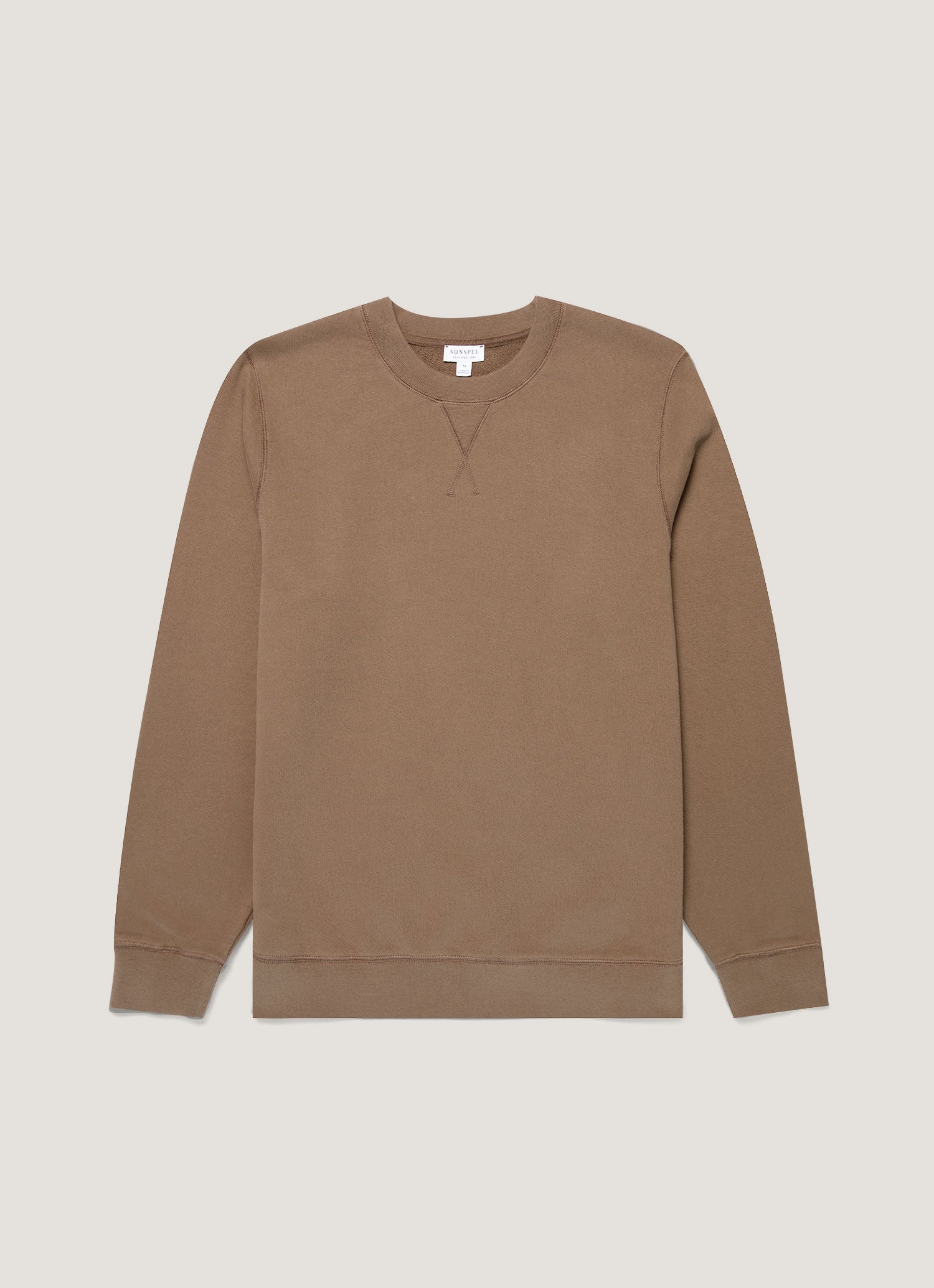 アブソル Men's Loopback Sweatshirt in Dark Cedar | Sunspel