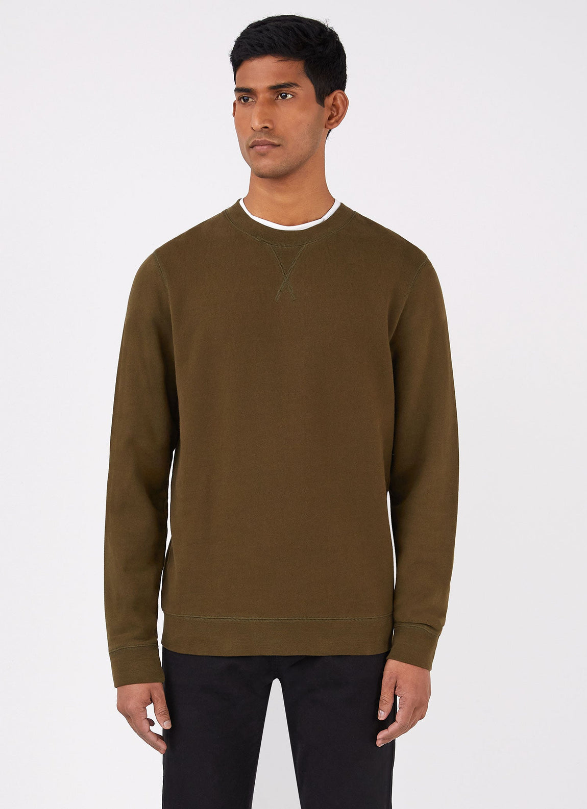 Men's Loopback Sweatshirt in Dark Moss