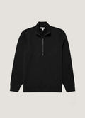 Men's Half Zip Loopback Sweatshirt in Black