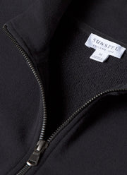 Men's Half Zip Loopback Sweatshirt in Black