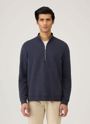 Men's Half Zip Loopback Sweatshirt in Navy