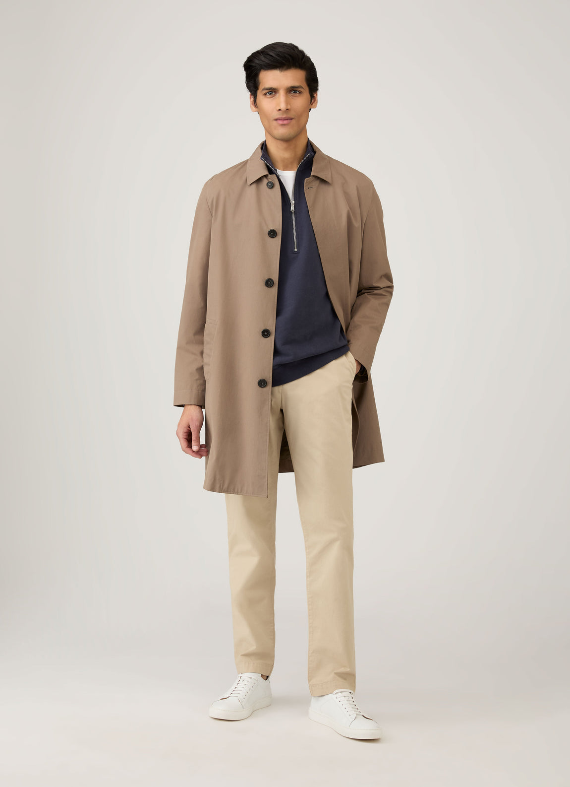 Men's Half Zip Loopback Sweatshirt in Navy