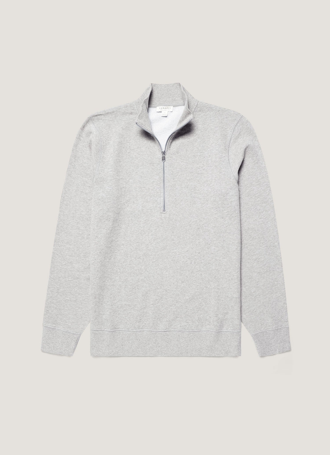 Men's Half Zip Loopback Sweatshirt in Grey Melange