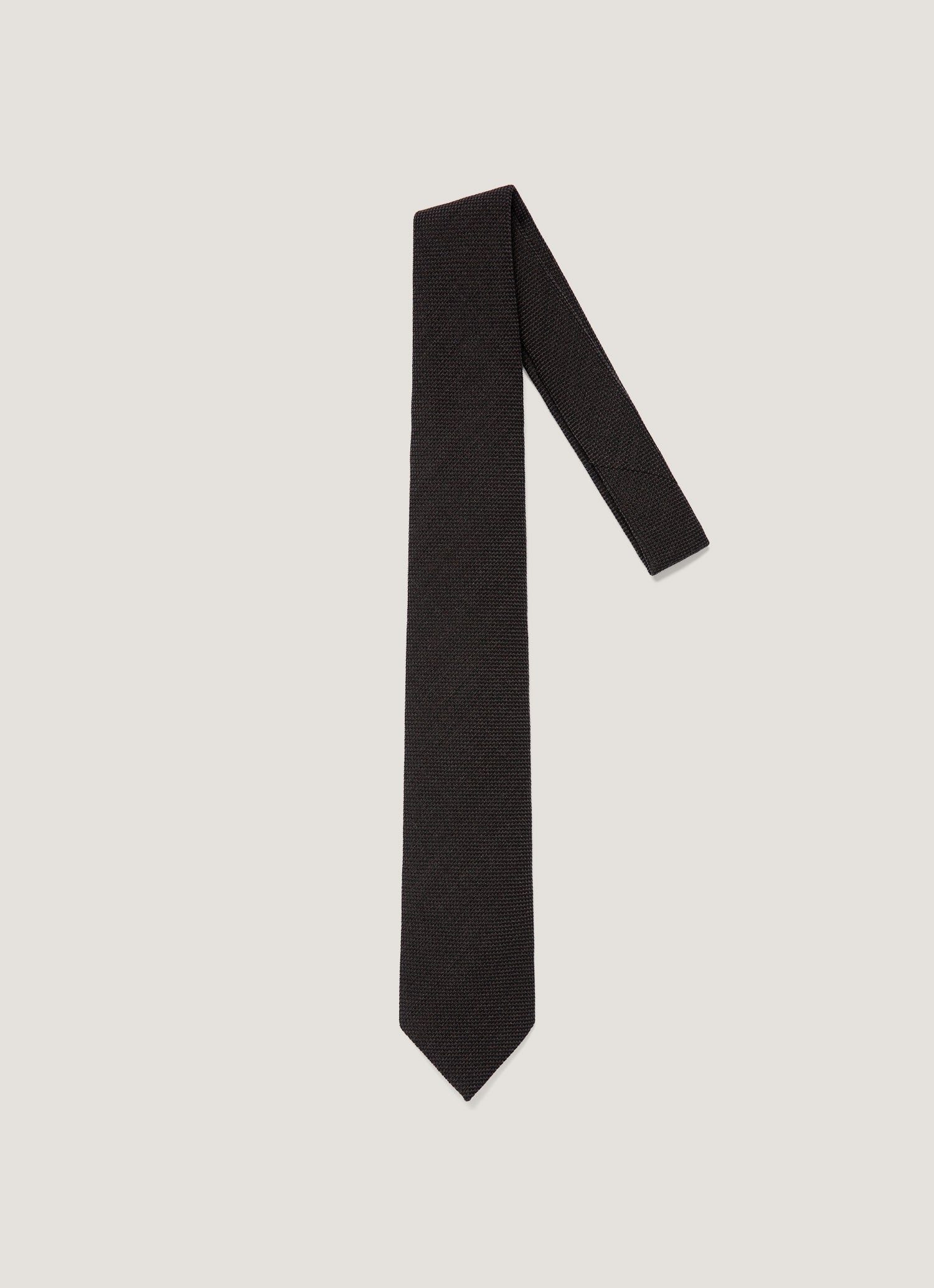 Men's Textured Wool Tie in Truffle