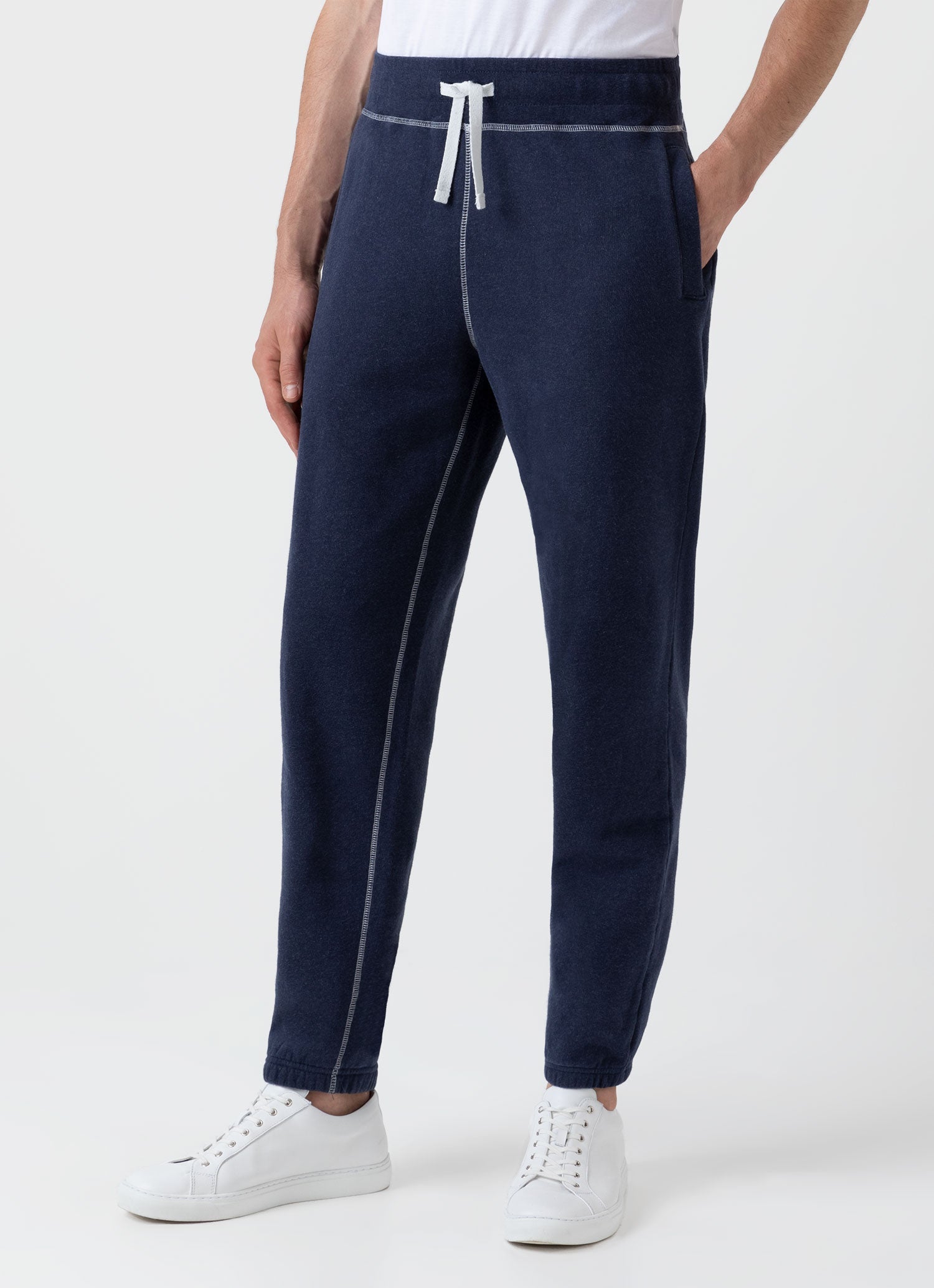 Men's Fleeceback Sweatpants in Navy Melange