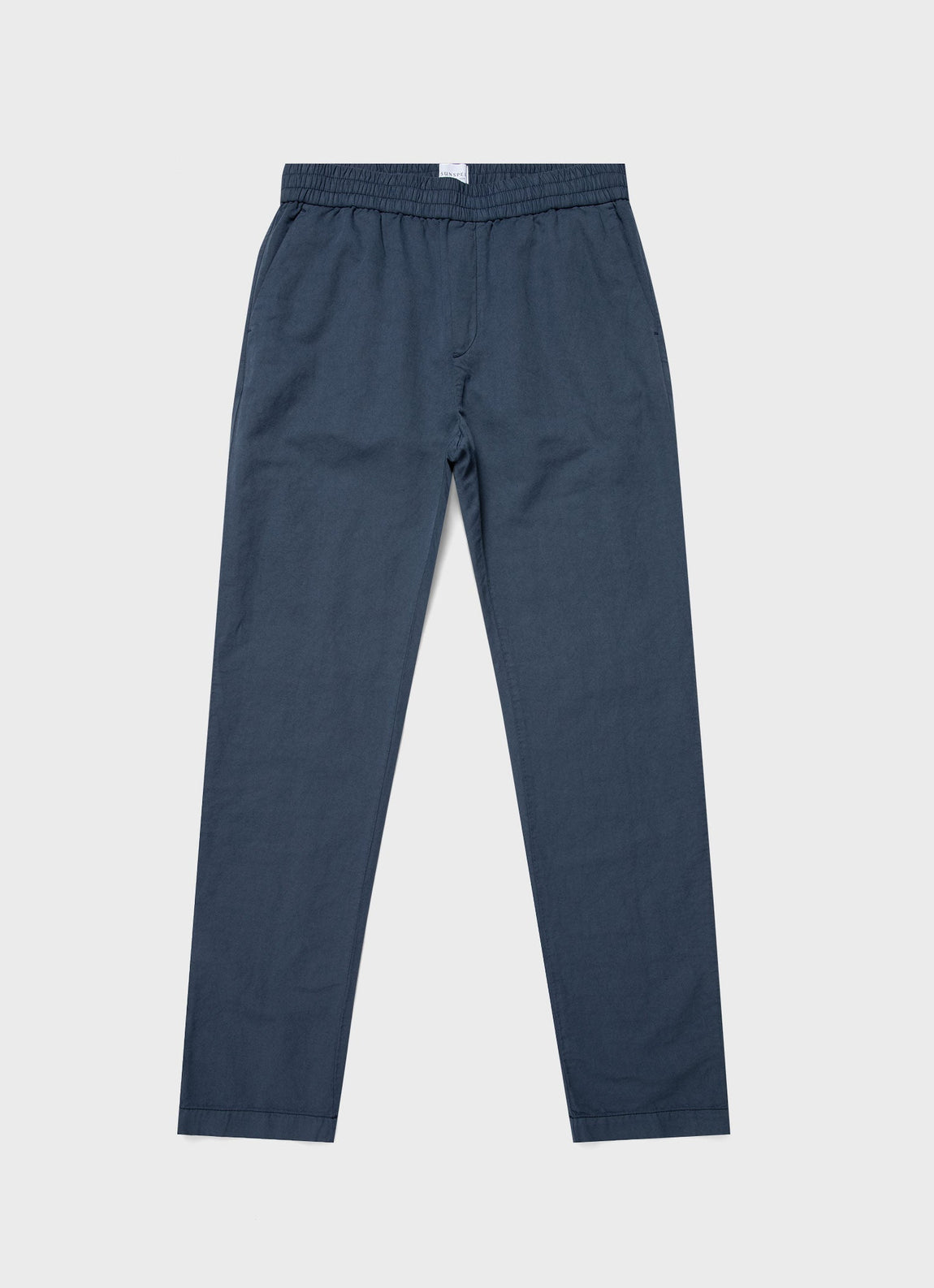 Men's Cotton Linen Drawstring Trouser in Shale Blue