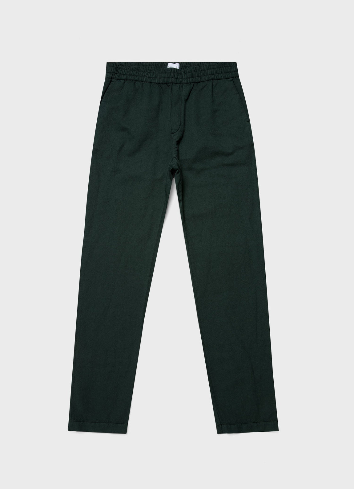 Men's Cotton Linen Drawstring Trouser in Seaweed