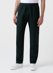 Men's Cotton Linen Drawstring Trouser in Seaweed