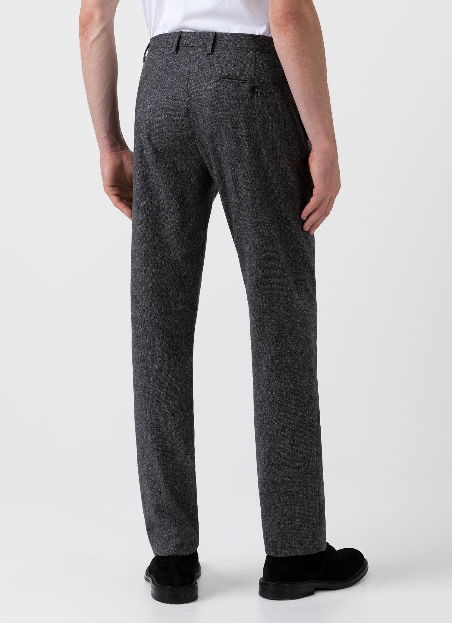Men's Donegal Wool Trouser in Mid Grey Melange