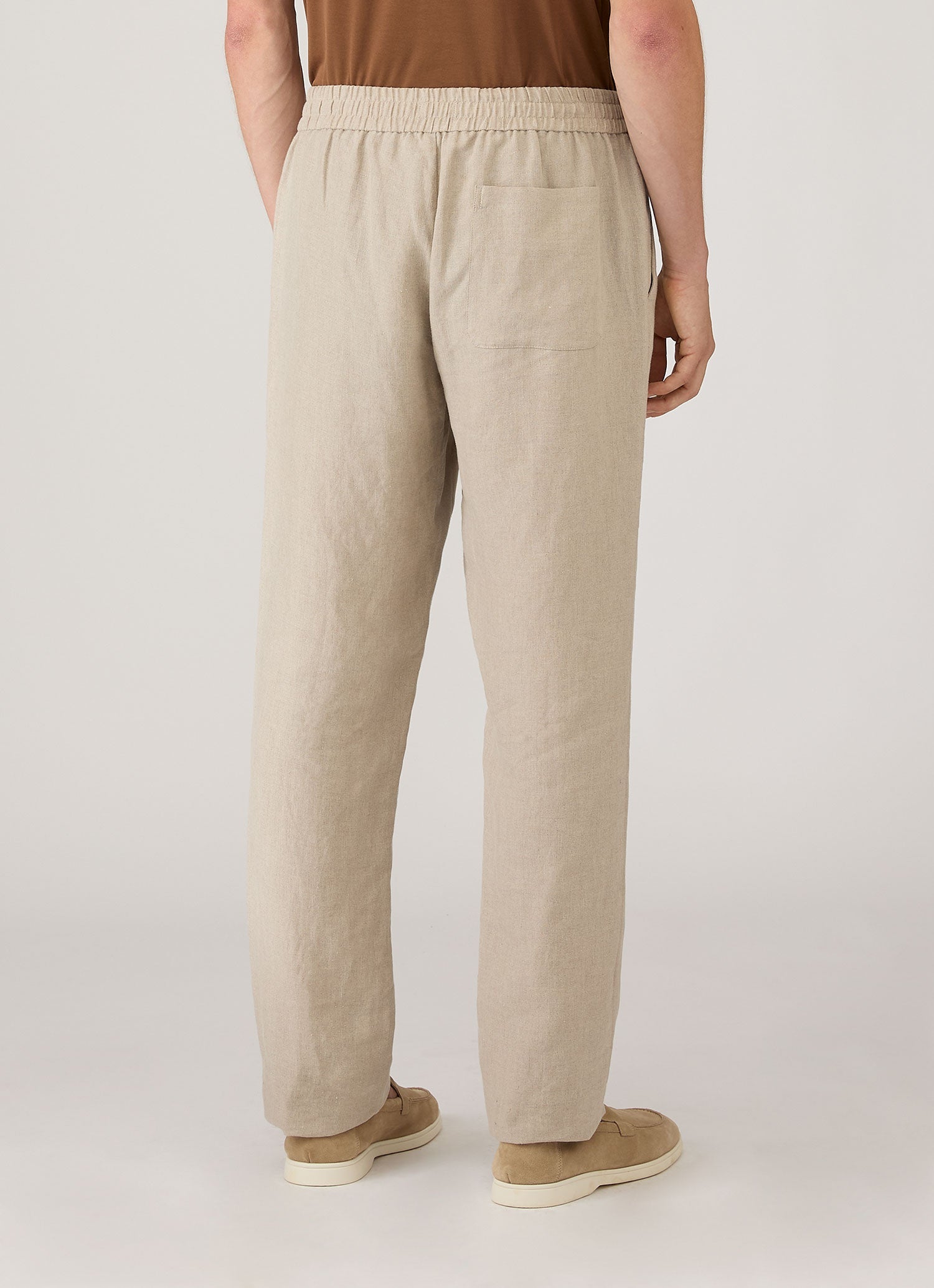 Men's Linen Drawstring Trouser in Sand