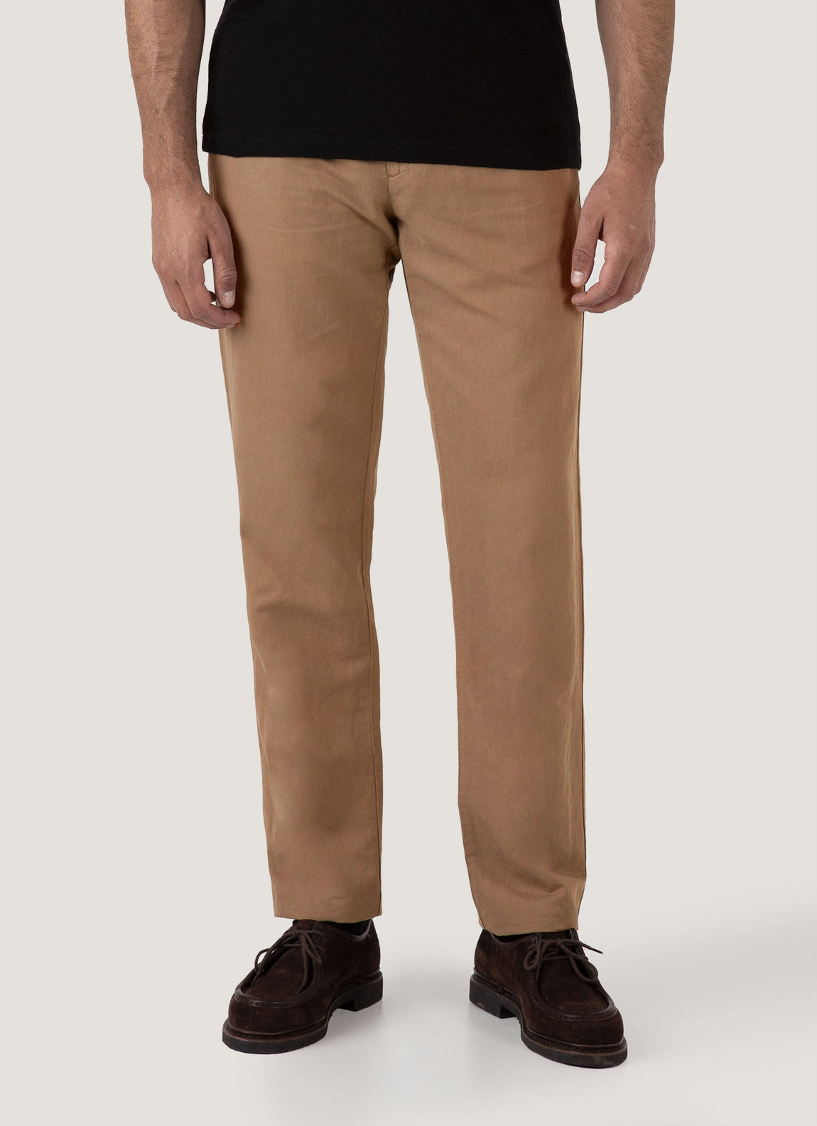Men's Cotton Linen Trouser in Dark Tan