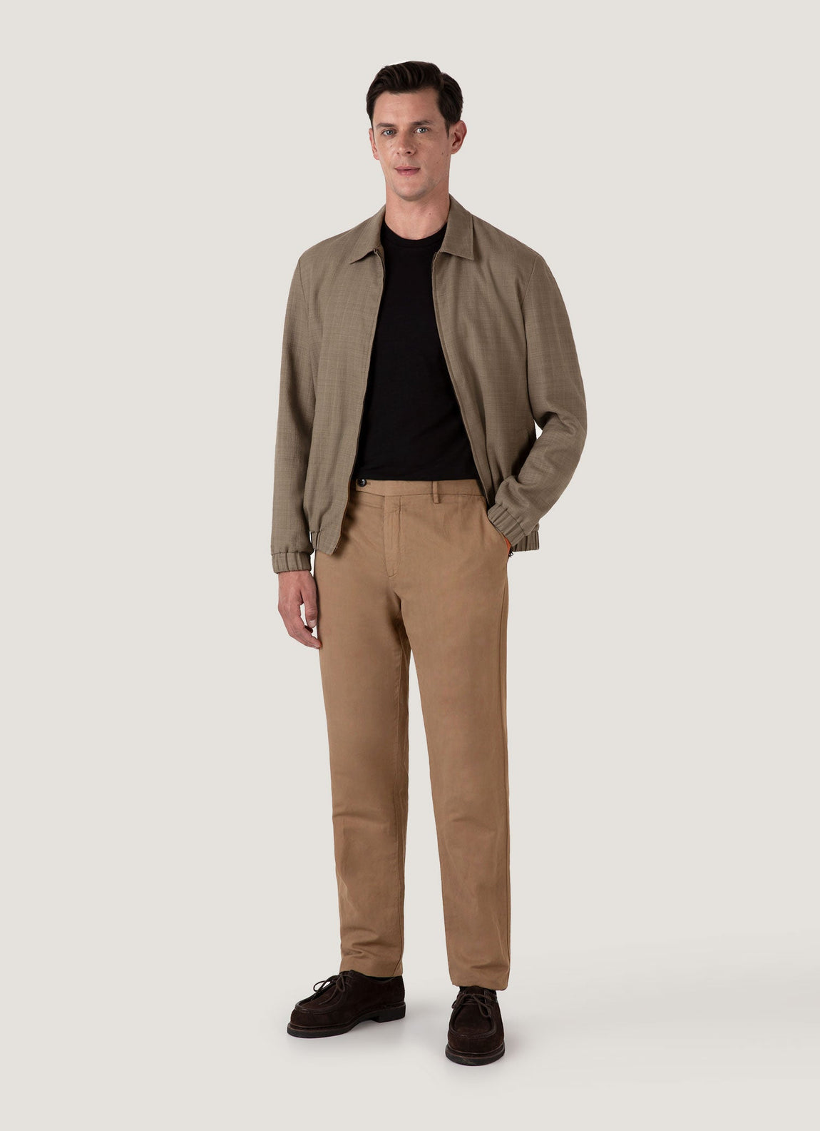 Men's Cotton Linen Trouser in Dark Tan