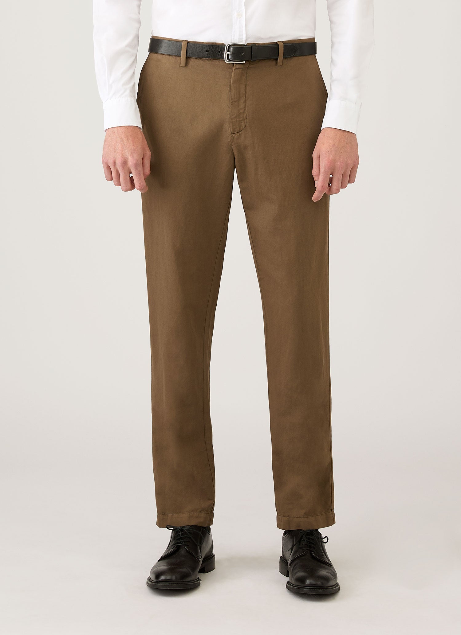 Men's Cotton Linen Trouser in Dark Cedar