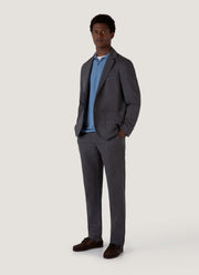 Men's Cotton Linen Trouser in Charcoal