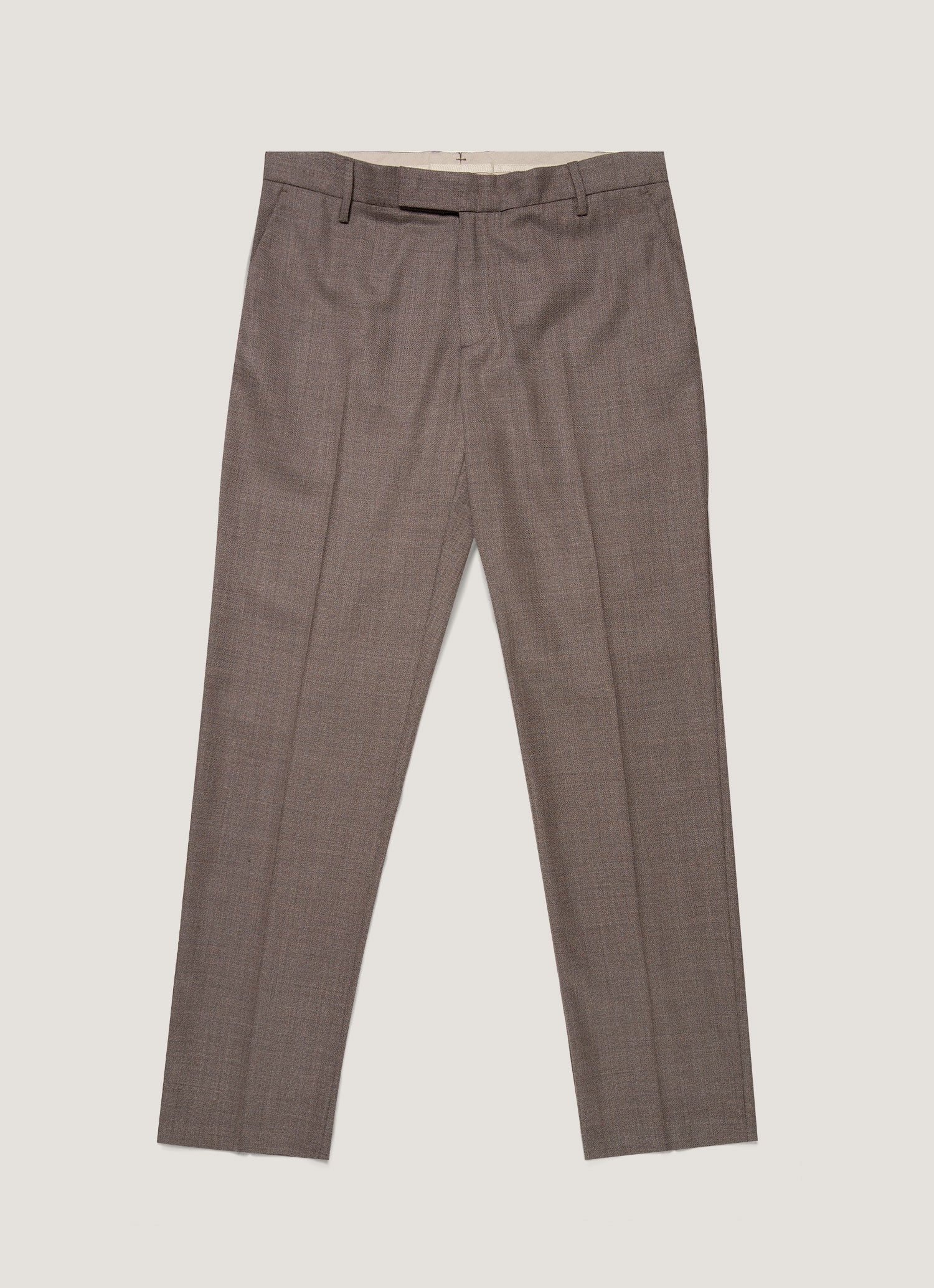 Men's Lightweight Travel Wool Trouser in Light Coffee Melange