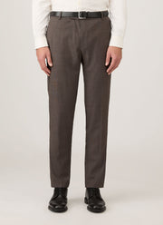 Men's Lightweight Travel Wool Trouser in Light Coffee Melange