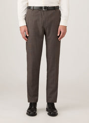 Men's Lightweight Travel Wool Trouser in Light Coffee Melange