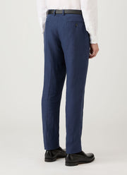 Men's Pleated Linen Trouser in Light Navy