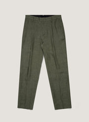 Men's Linen Two-Piece Suit in Hunter Green