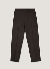 Men's Textured Wool Trouser in Truffle