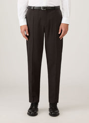 Men's Textured Wool Trouser in Truffle