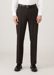 Men's Textured Wool Trouser in Truffle