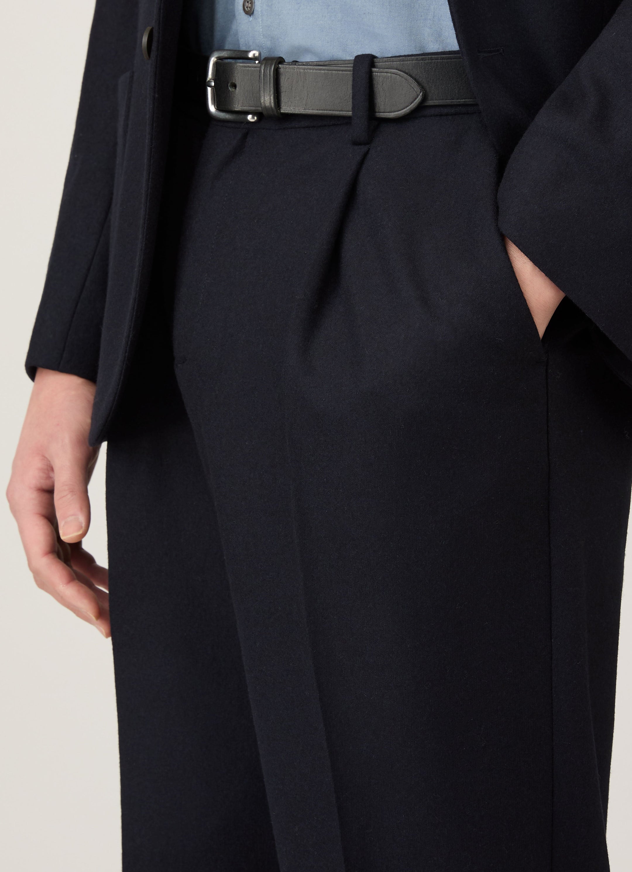 Men's Boiled Wool Trouser in Navy