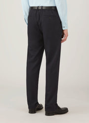 Men's Wool Cashmere Flannel Trouser in Navy