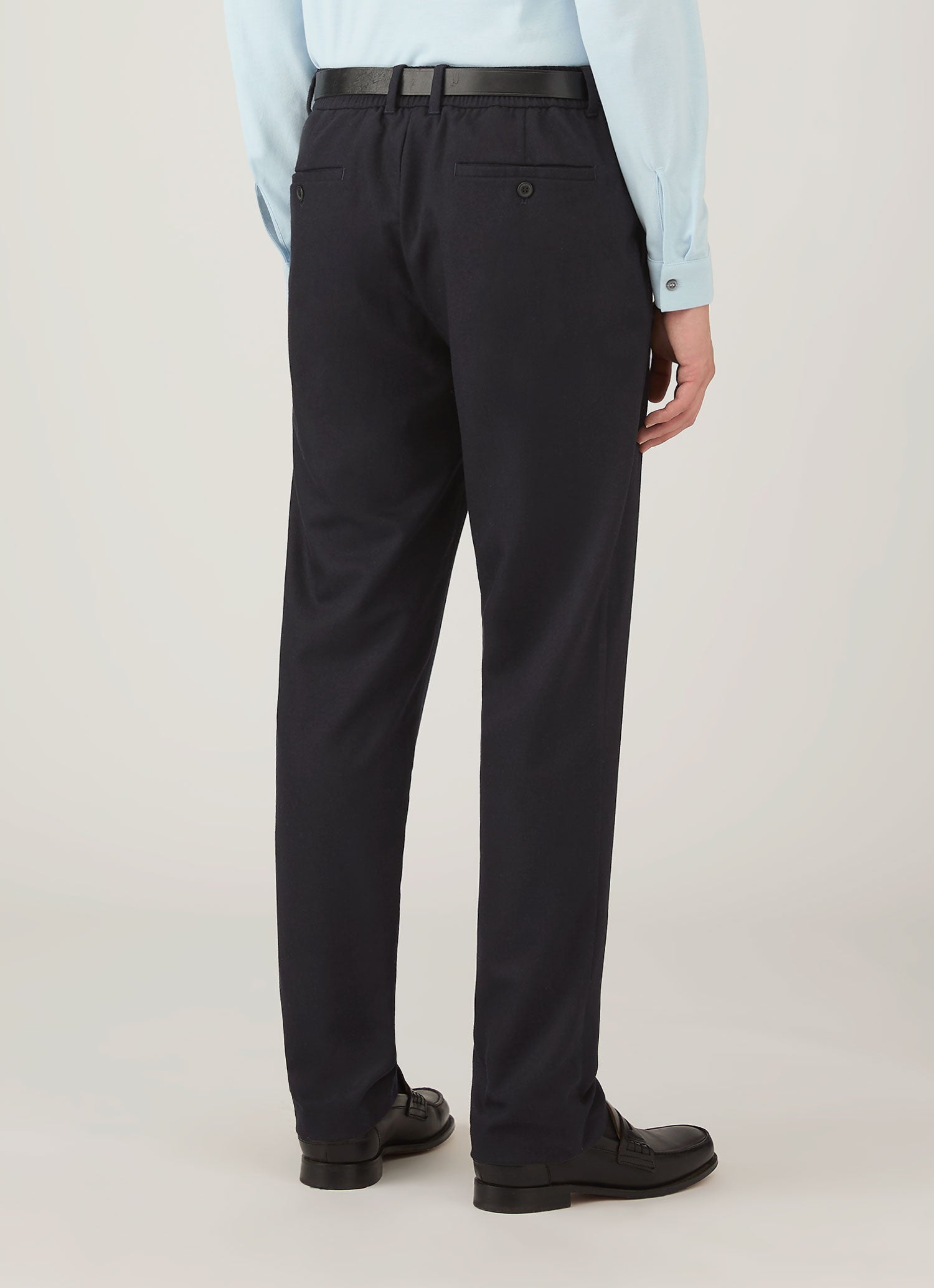 Men's Wool Cashmere Flannel Trouser in Navy