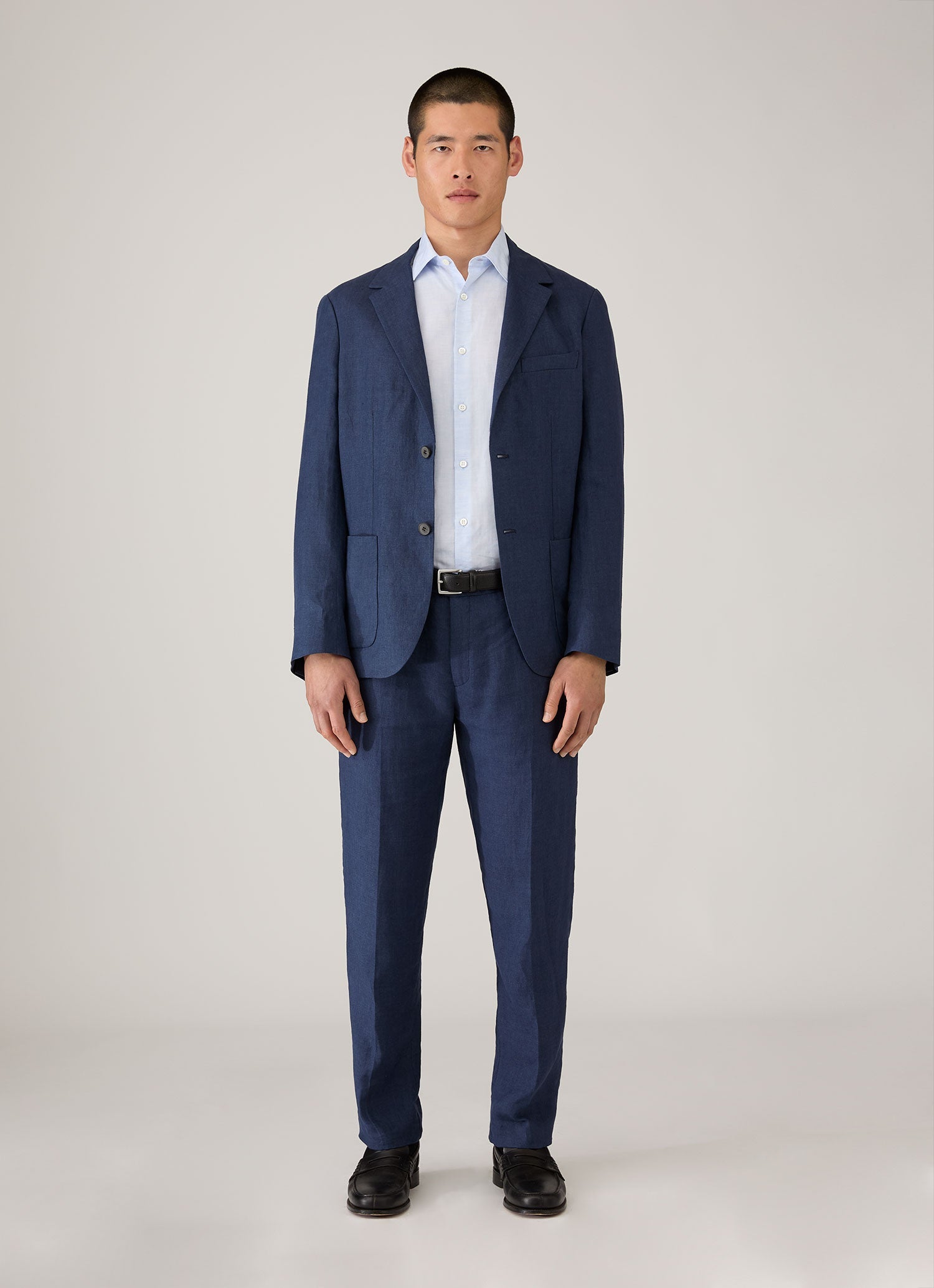 Men's Linen Trouser in Light Navy