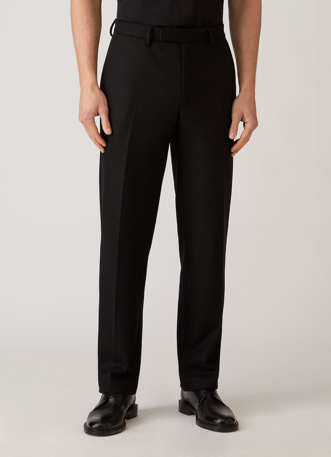 Men's Boiled Wool Trouser in Black