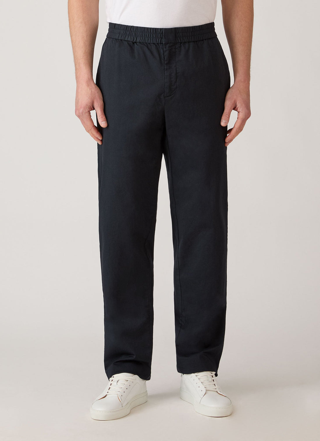 Men's Cotton Drawstring Trousers in Navy