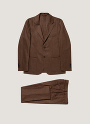 Men's Wool Cashmere Flannel Two-Piece Suit in Light Brown Melange