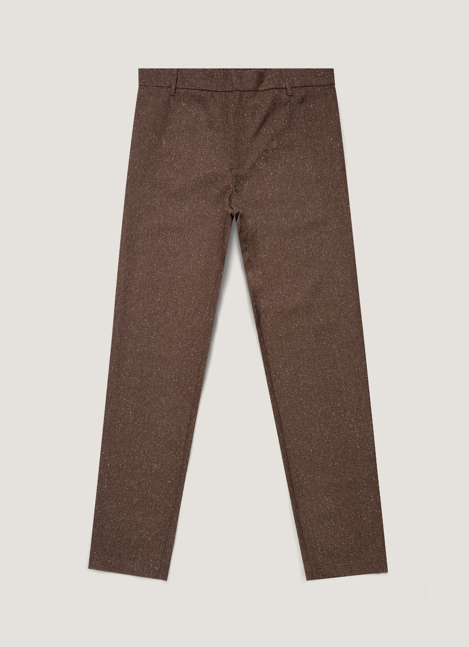 Men's Donegal Tweed Trouser in Dark Brown Melange | Sunspel