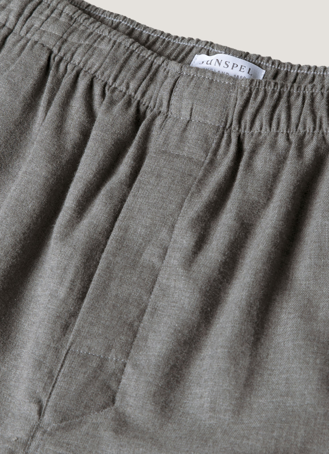 Men's Cotton Flannel Pyjama Trouser in Mid Grey Melange