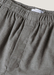 Men's Cotton Flannel Pyjama Trouser in Mid Grey Melange