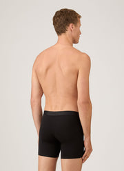 Men's Stretch Cotton Boxer Briefs in Black