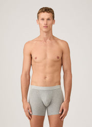 Men's Stretch Cotton Boxer Briefs in Grey Melange