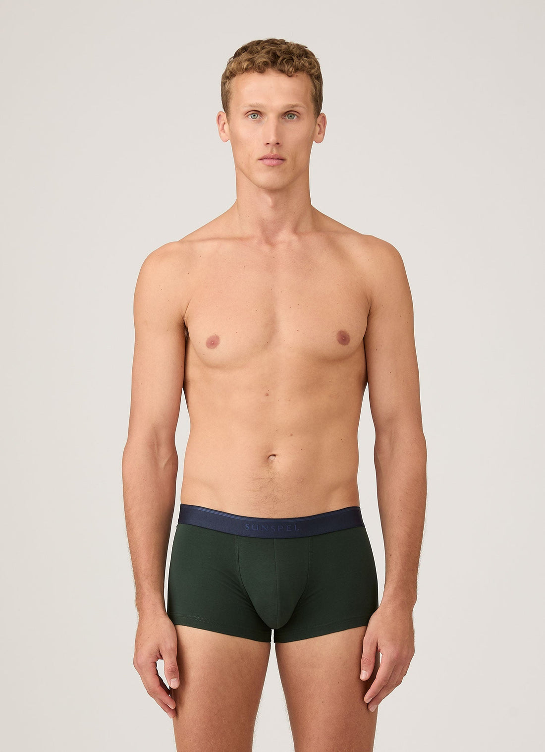 Men's Stretch Cotton Trunks in Seaweed