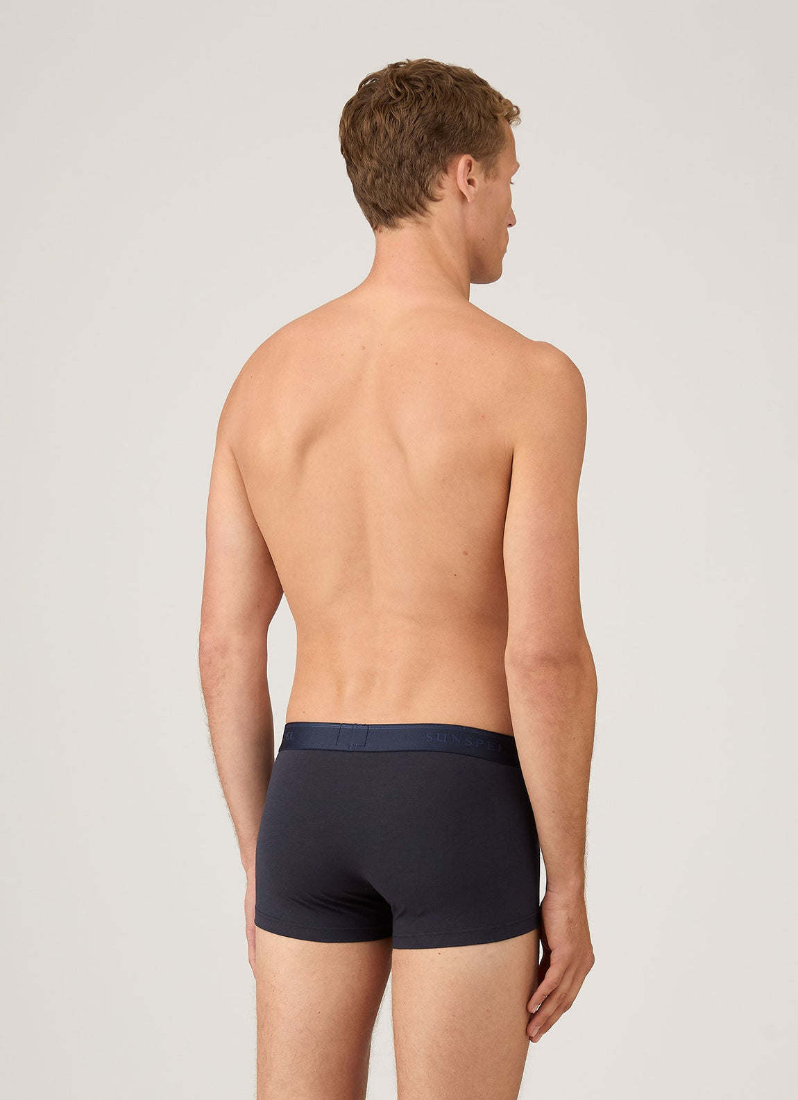 Men's Stretch Cotton Trunks 3-Pack in Navy