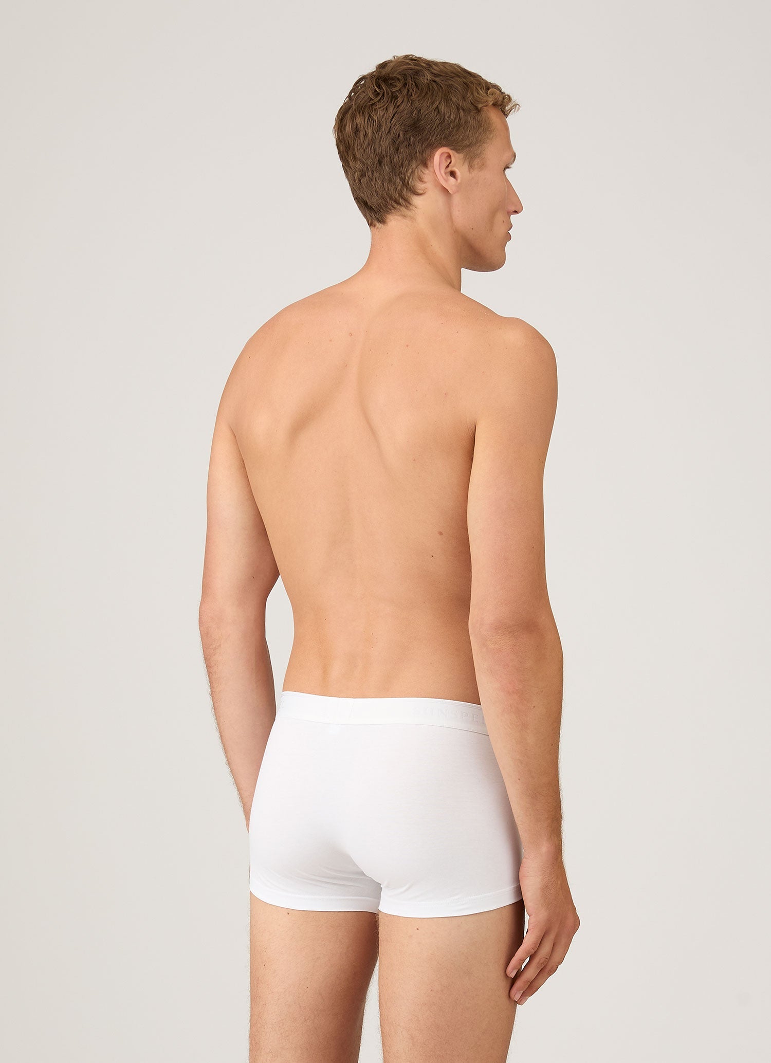 Men's Stretch Cotton Trunks 3-Pack in White