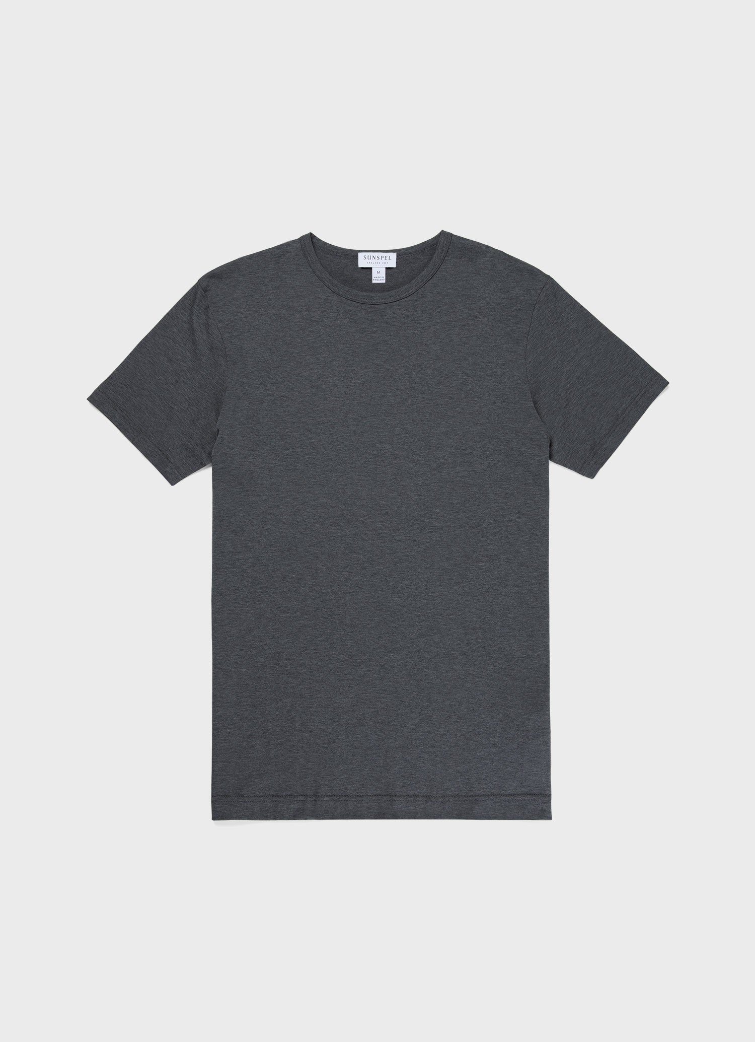 Charcoal black fashion men's top crewneck T-shirt