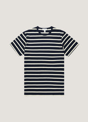 Men's Classic T-shirt in Navy/Ecru Breton Stripe