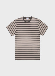 Men's Classic T-shirt in Ash Grey/Charcoal Breton Stripe