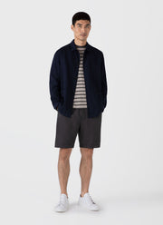 Men's Classic T-shirt in Ash Grey/Charcoal Breton Stripe