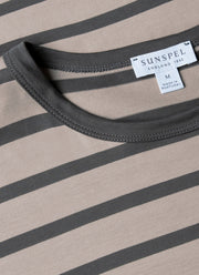 Men's Classic T-shirt in Ash Grey/Charcoal Breton Stripe