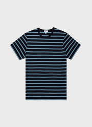 Men's Classic T-shirt in Navy/Como Blue Breton Stripe