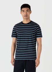 Men's Classic T-shirt in Navy/Como Blue Breton Stripe